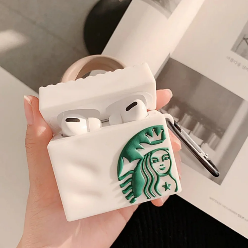 NEW! Starbucks 3D White Tote Bag Apple Airpod PRO Case NEW